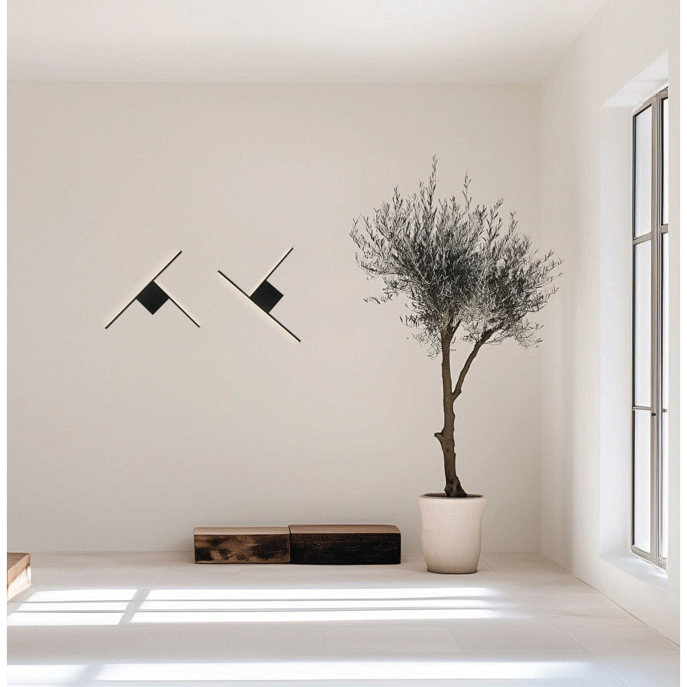 Wandlamp ZAMBELIS 10W Dimbaar DESIGN Mat Zwart 25148 FS