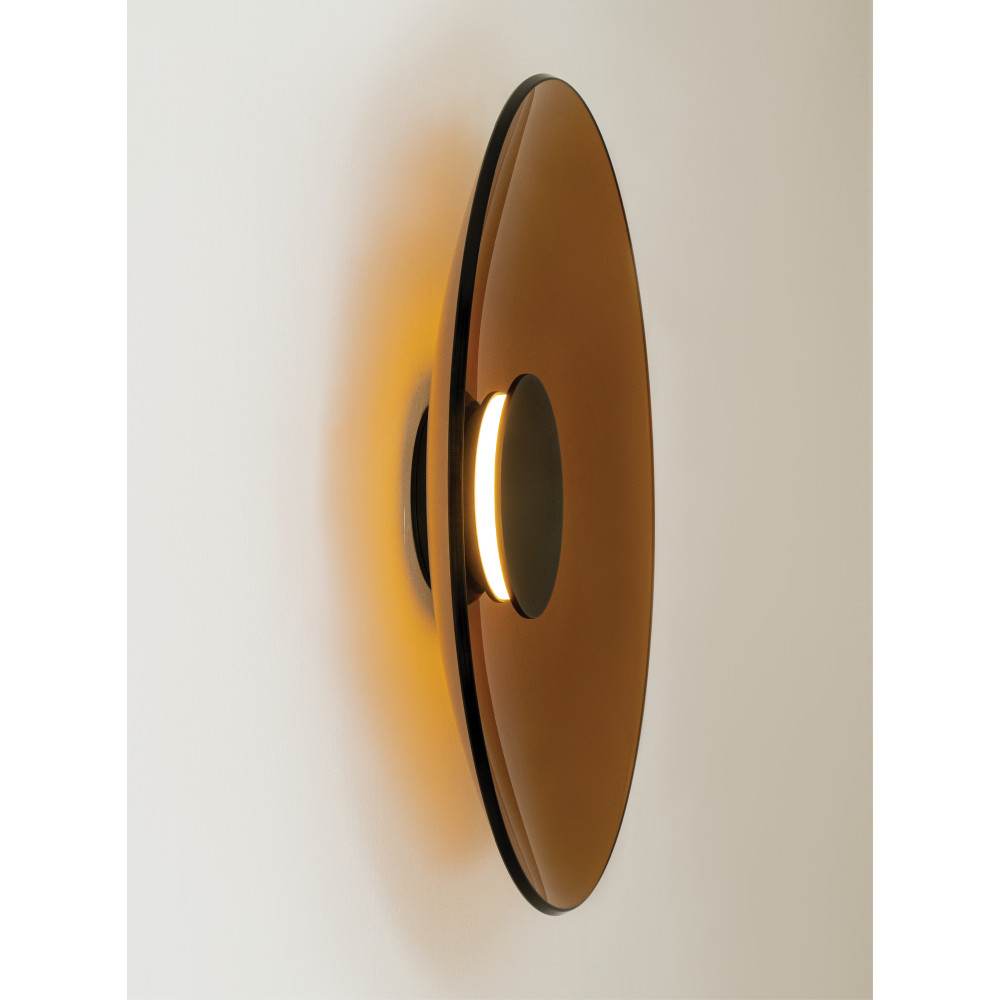 Applique Murale ZAMBELIS D500 22W CCT Dimmable DESIGN Verre Brun et Noir Mat 25272 FS
