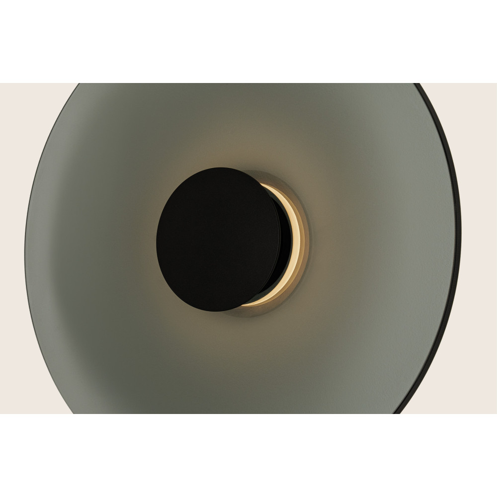 Wandleuchte ZAMBELIS D500 22W CCT Dimmbar DESIGN Rauchglas und Mattschwarz 25273 FS