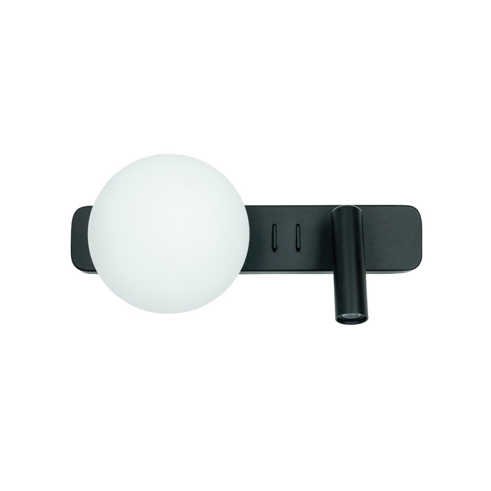 Wall Light ZAMBELIS Reading 3W + G9 Switch DESIGN Matte Black 25326 FS