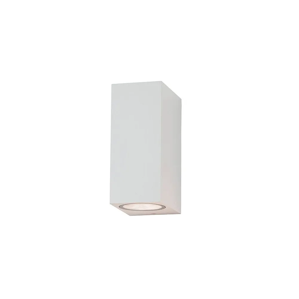Applique Extérieure ZAMBELIS Direct/Indirect 2xGU10 IP54 DESIGN Blanc Sablé Sans Source E151