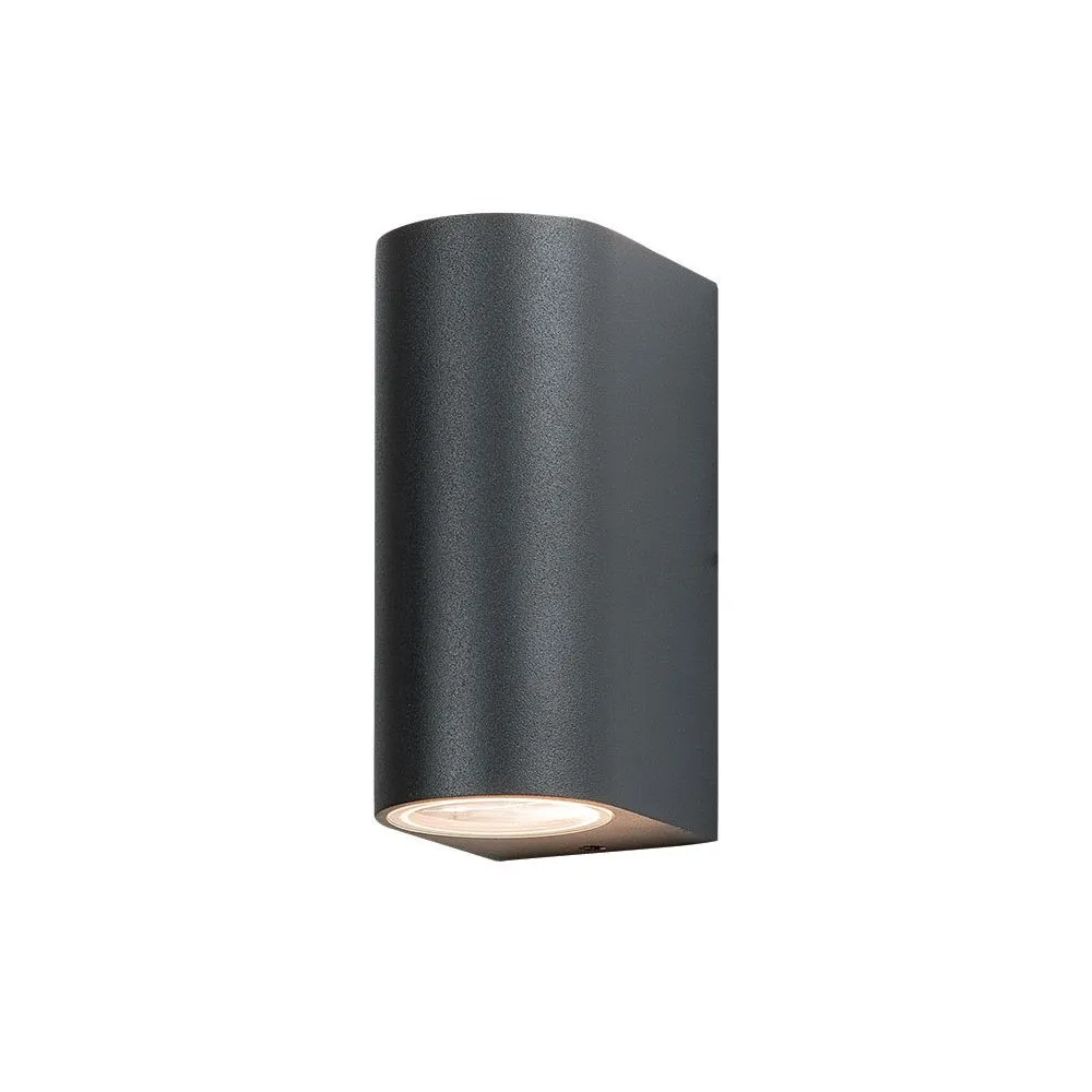 Außenwandleuchte ZAMBELIS Direkt/Indirekt 2xGU10 IP54 DESIGN Graphit Ohne Leuchtmittel E122