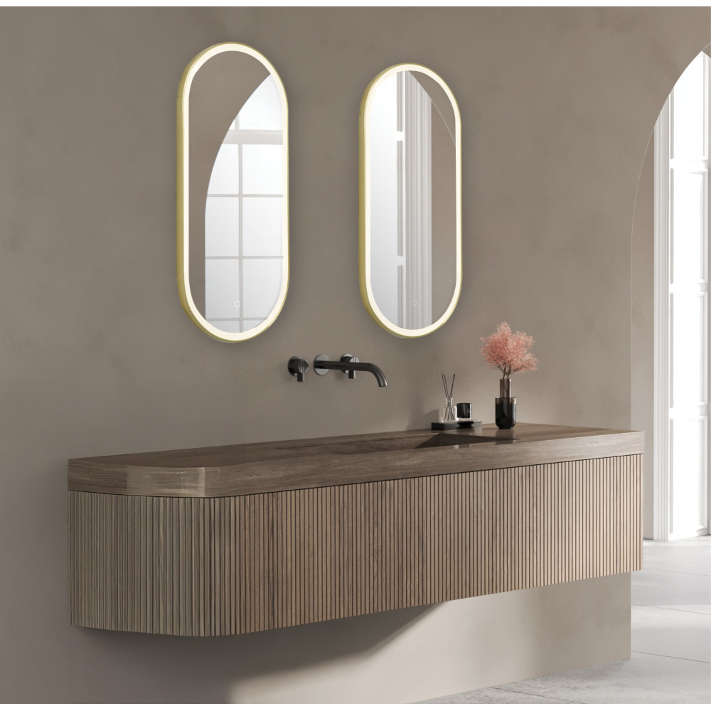 Miroir ZAMBELIS Tactile 18W CCT Dimmable IP44 DESIGN Or Anodisé 25386