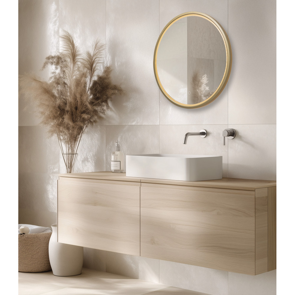 Spiegel ZAMBELIS Taktil D600 15W CCT Dimmbar IP44 DESIGN Anodisiertes Gold 25389