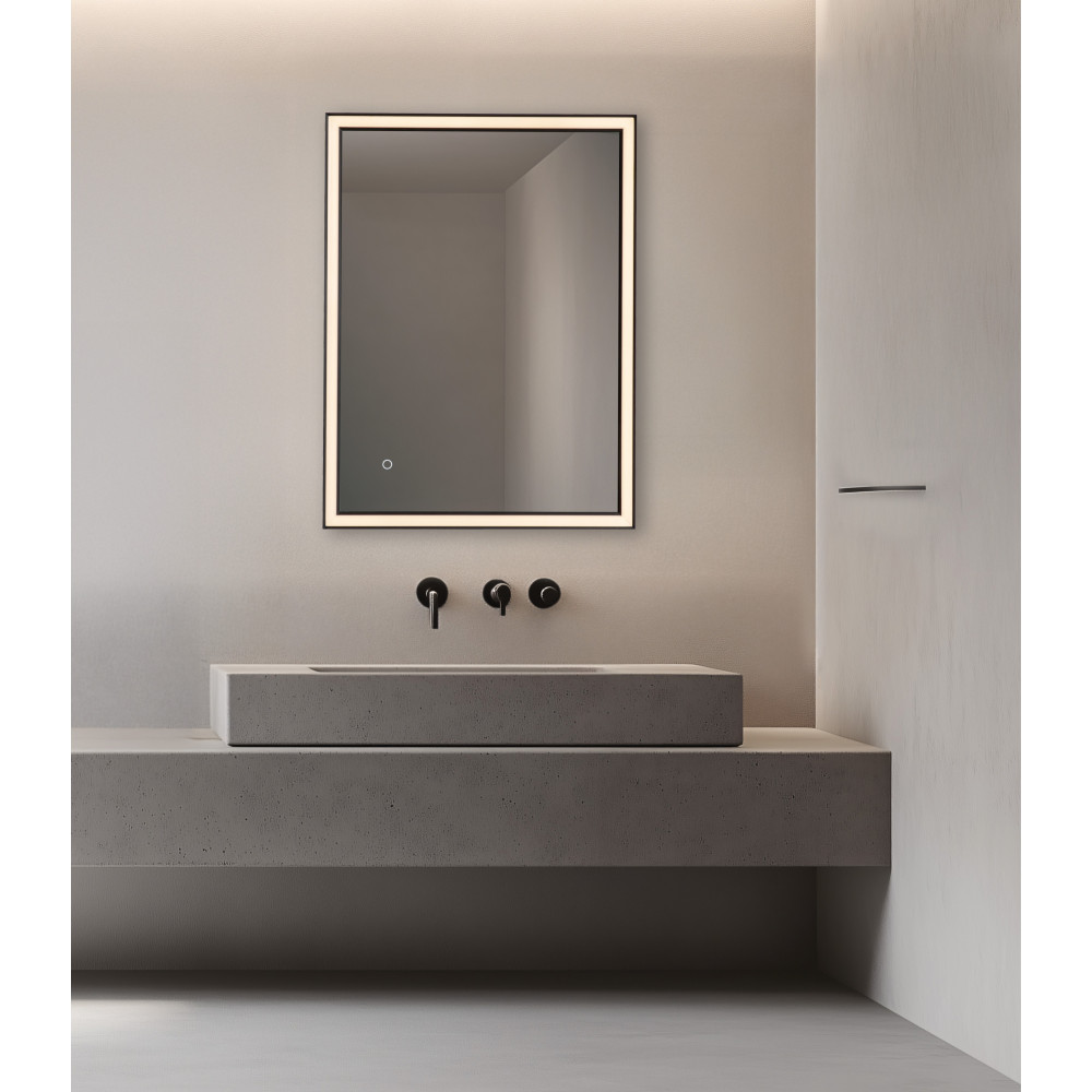 Miroir ZAMBELIS Tactile 23W CCT Dimmable IP44 DESIGN Noir Mat 25392 FS