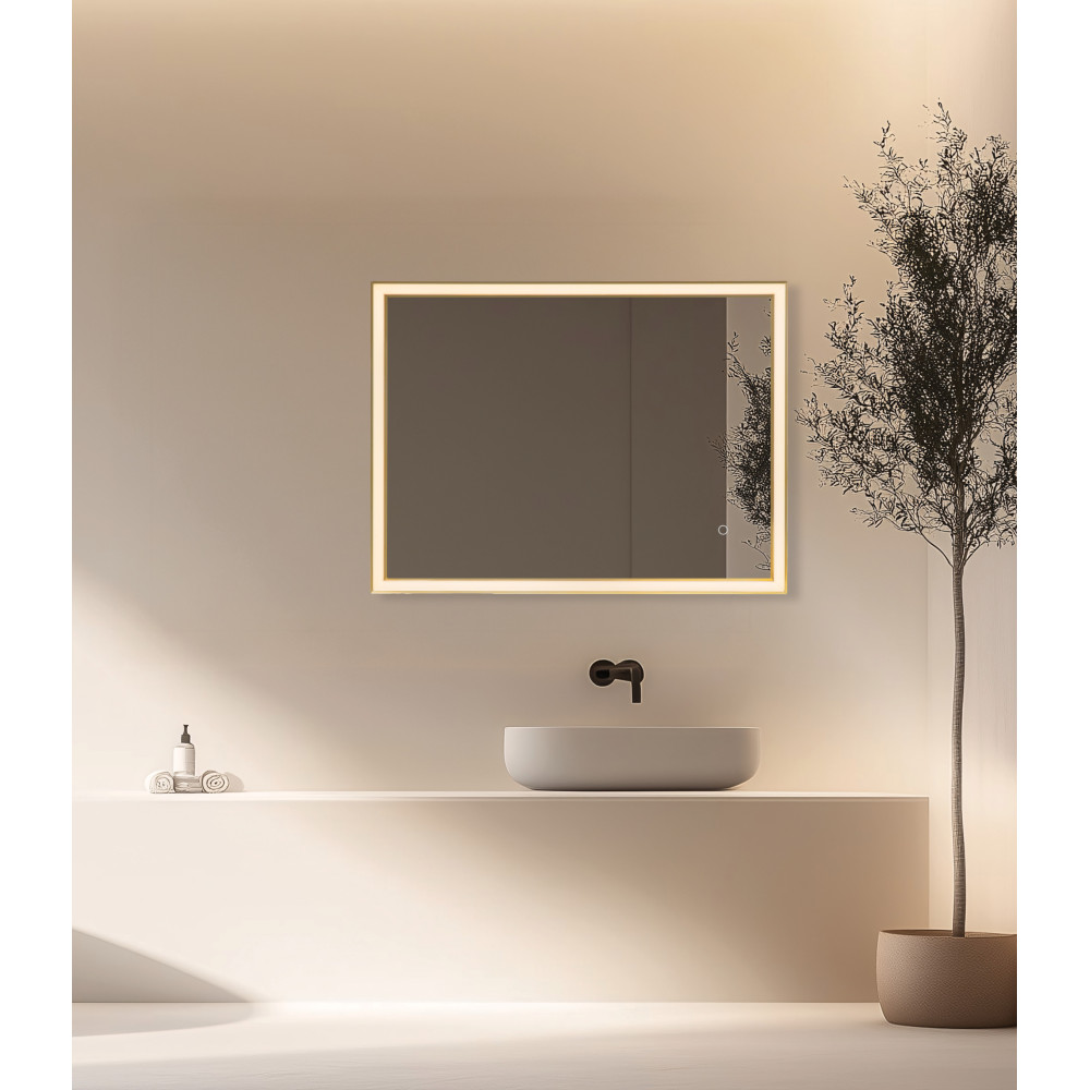 Miroir ZAMBELIS Tactile 23W CCT Dimmable IP44 DESIGN Or Anodisé 25393 FS
