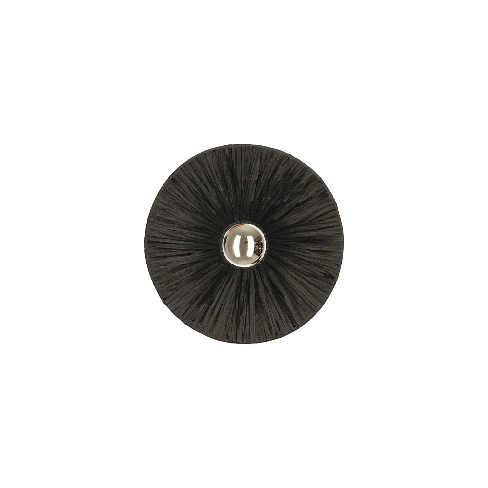 Applique Murale ZAMBELIS D250 E27 DESIGN Rotin Noir Sans Source 25455 FS