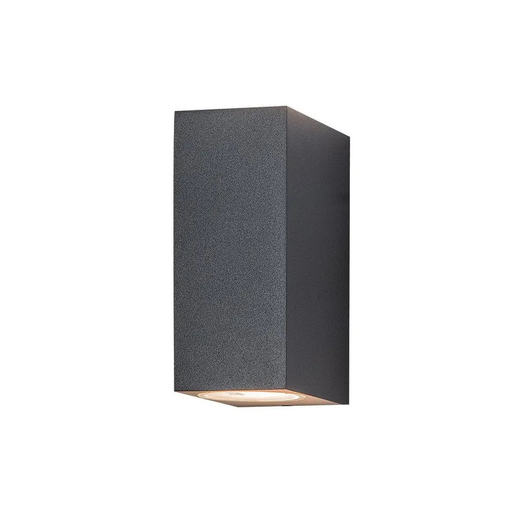 Applique Extérieure ZAMBELIS Direct/Indirect 2xGU10 IP54 DESIGN Graphite Sans Source E124