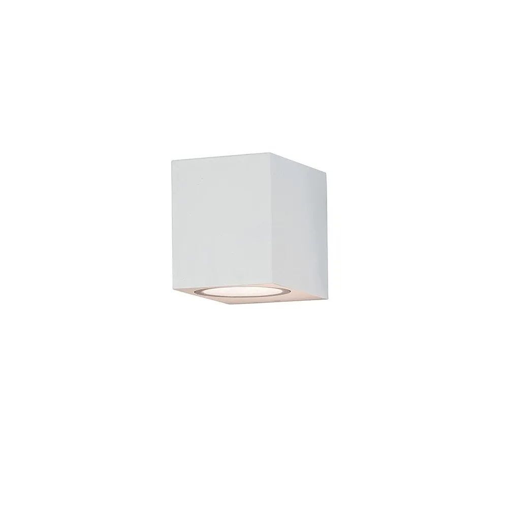 Außenwandleuchte ZAMBELIS GU10 IP54 DESIGN Sandgespritzt Weiß Ohne Leuchtmittel E150