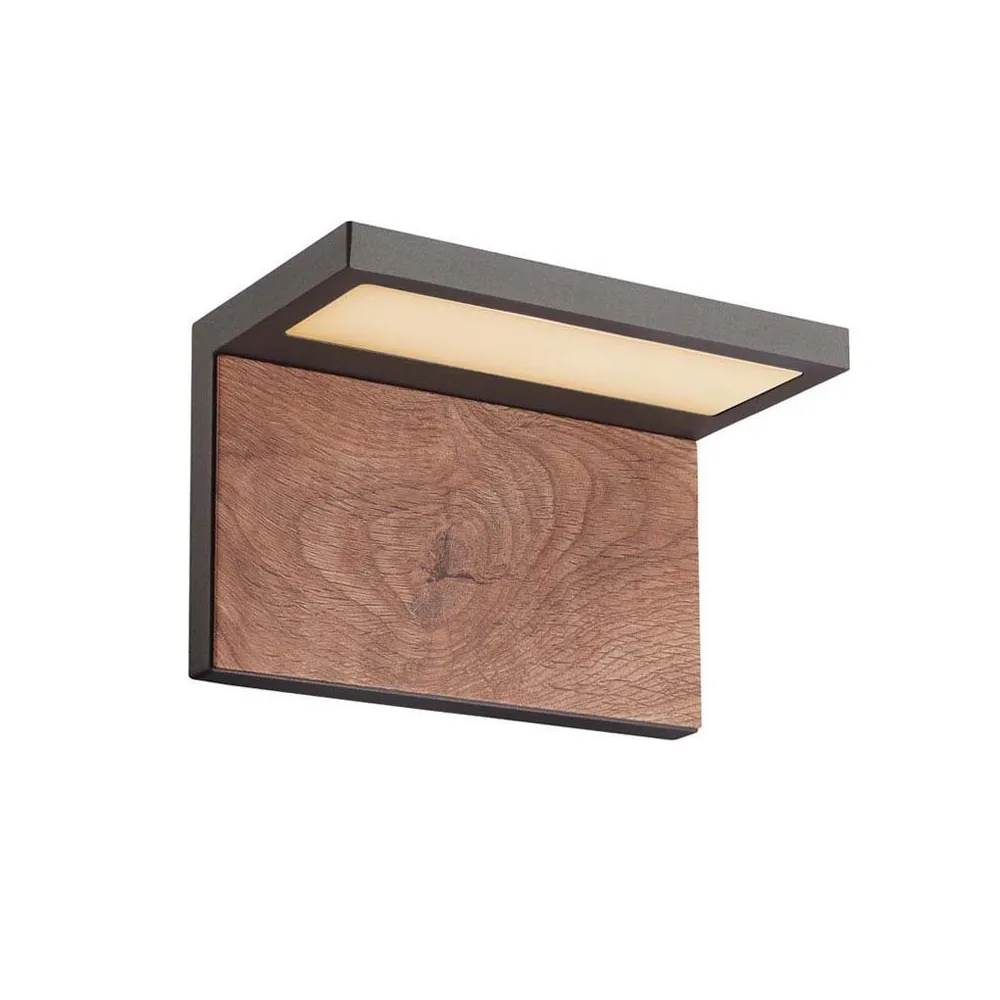 Außenwandleuchte ZAMBELIS 13W IP54 DESIGN Graphit und Holz E224