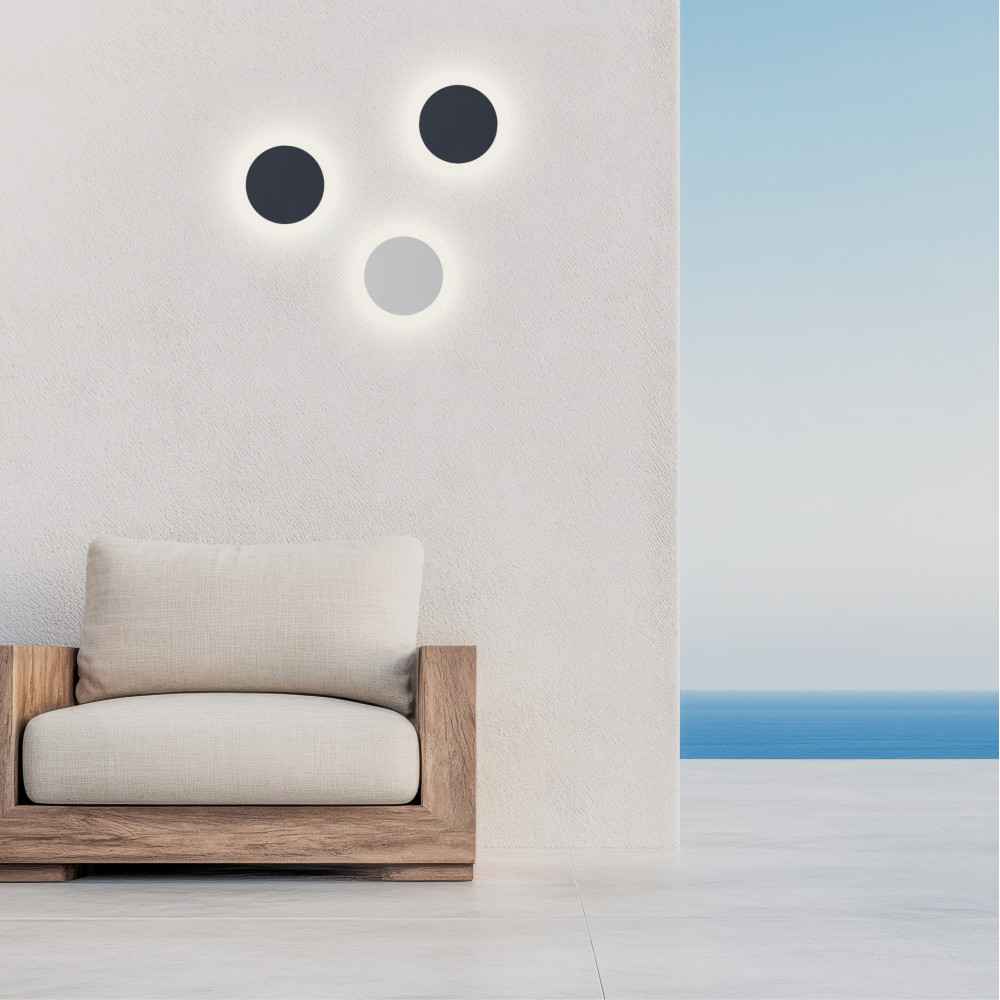 Buitenwandlamp ZAMBELIS D165 8W IP65 DESIGN Zwart Zandgeblazen E305
