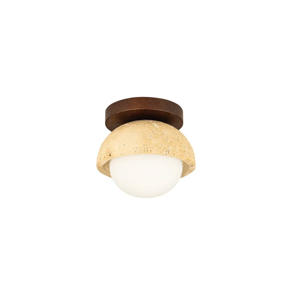 Applique Murale ZAMBELIS D150 G9 DESIGN Pierre Naturelle et Bois Sans Source 25418