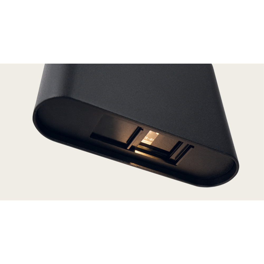 Applique Extérieure ZAMBELIS 6W CCT Direct/Indirect IP65 DESIGN Noir Sablé E433
