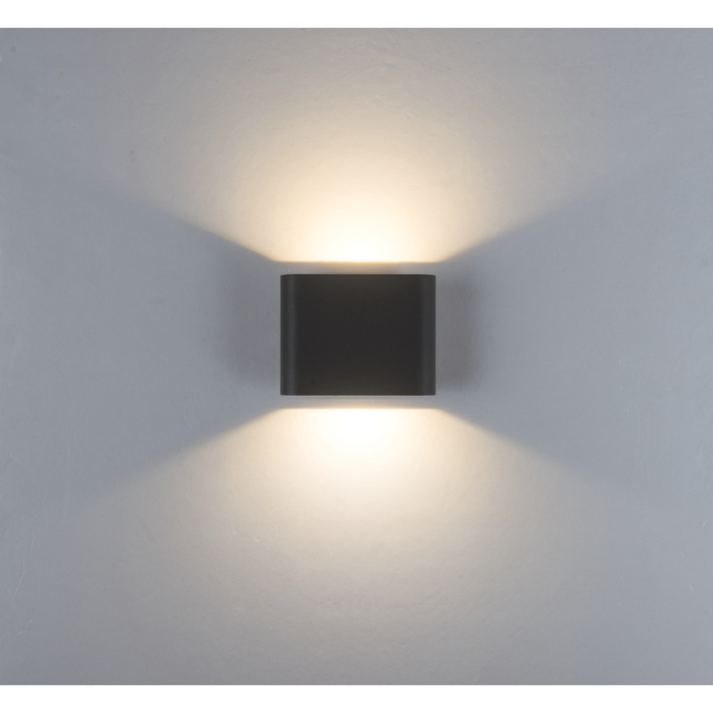 Applique Extérieure ZAMBELIS 6W CCT Direct/Indirect IP65 DESIGN Noir Sablé E433