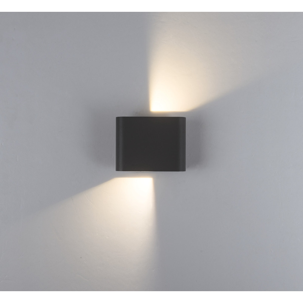 Applique Extérieure ZAMBELIS 6W CCT Direct/Indirect IP65 DESIGN Noir Sablé E433