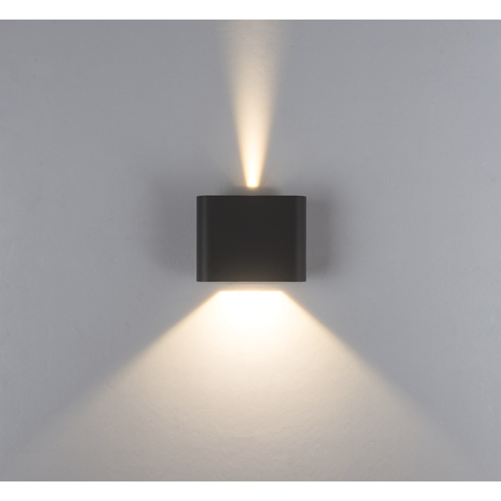 ZAMBELIS Outdoor Wall Light 6W CCT Direct/Indirect IP65 DESIGN Sandblasted Black E433
