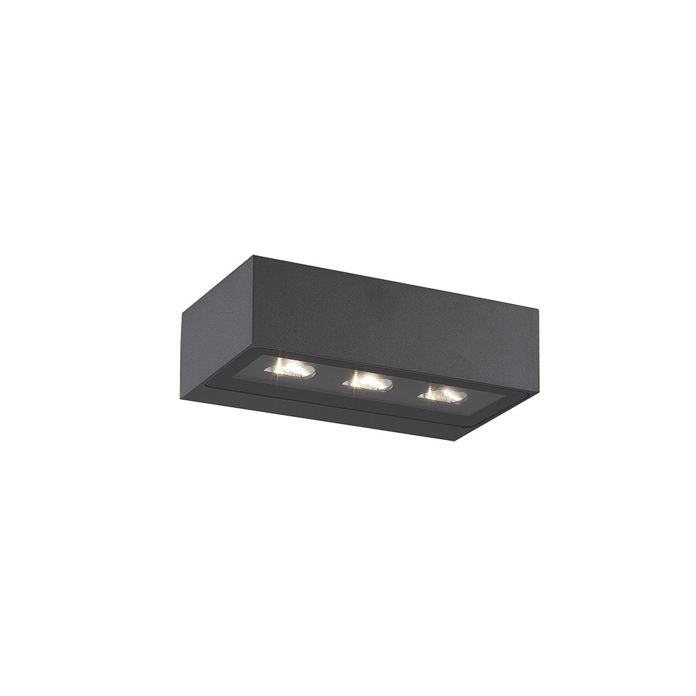 ZAMBELIS Buitenwandlamp 3x4,5W Asymmetrisch IP54 DESIGN Grafiet E518