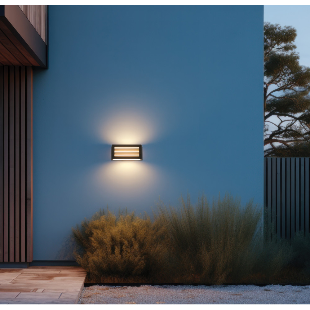 ZAMBELIS Buitenwandlamp E27 Direct/Indirect IP54 DESIGN Grafiet Zonder Lichtbron E500