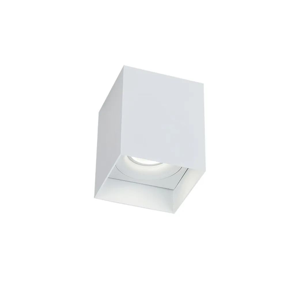 Plafonnier carré ZAMBELIS GU10 DESIGN Blanc Sablé S151