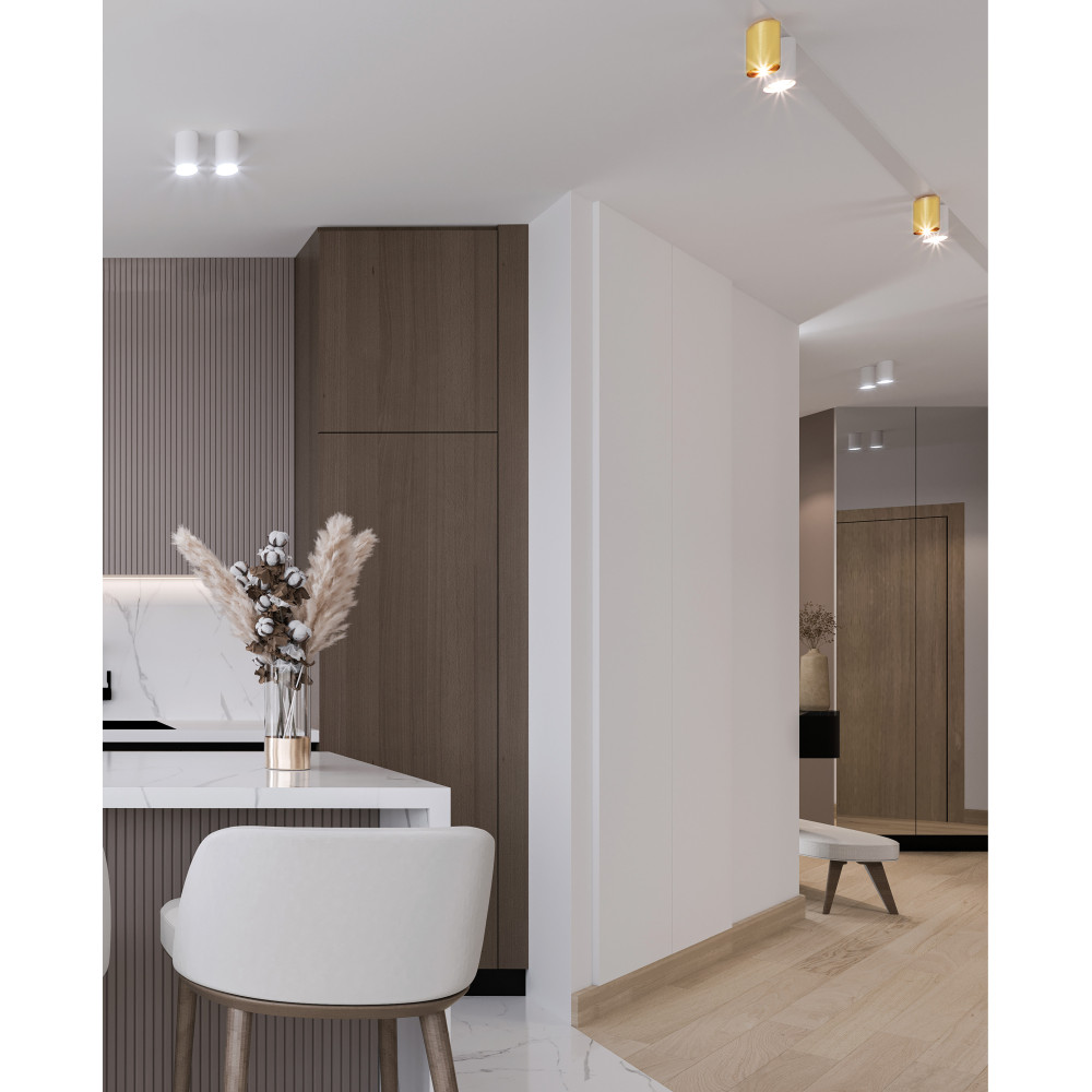Plafonnier rond ZAMBELIS GU10 DESIGN Or Brossé S155