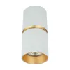 Plafonnier ZAMBELIS D60 GU10 DESIGN Blanc sablé et Or Brossé S161