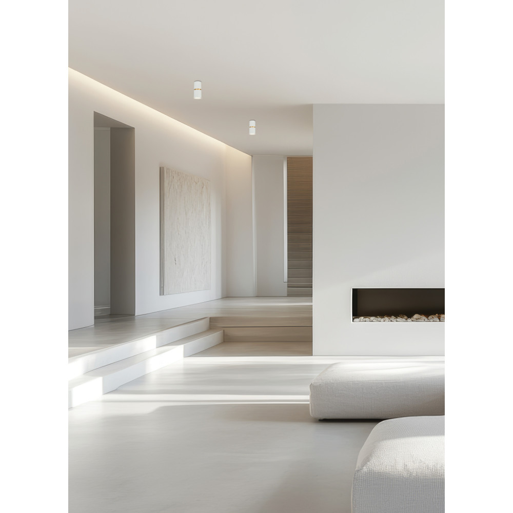Deckenleuchte ZAMBELIS D60 GU10 DESIGN Sandweiß und Gebürstetes Gold S161