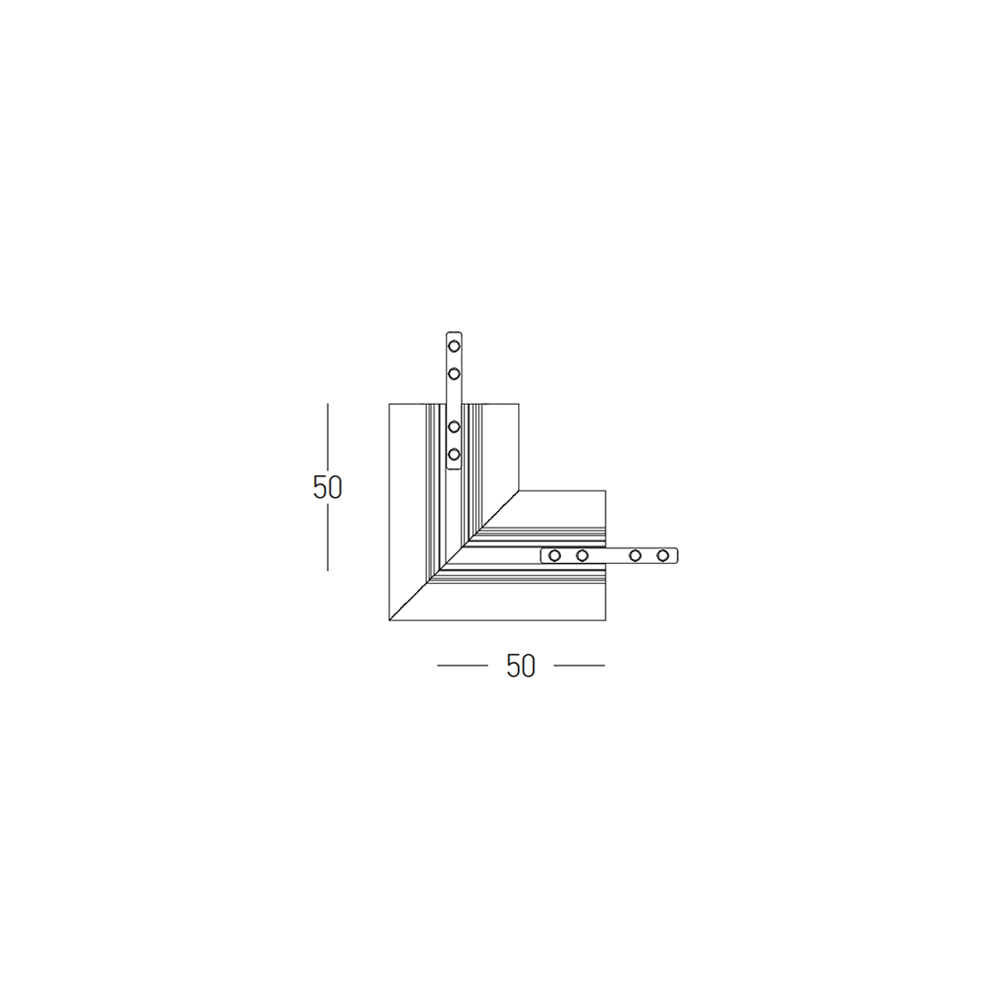 Horizontale T-verbinding voor Magnetische Rail Trimless ZAMBELIS DESIGN Wit Zandkleur 2083W-C2 FS