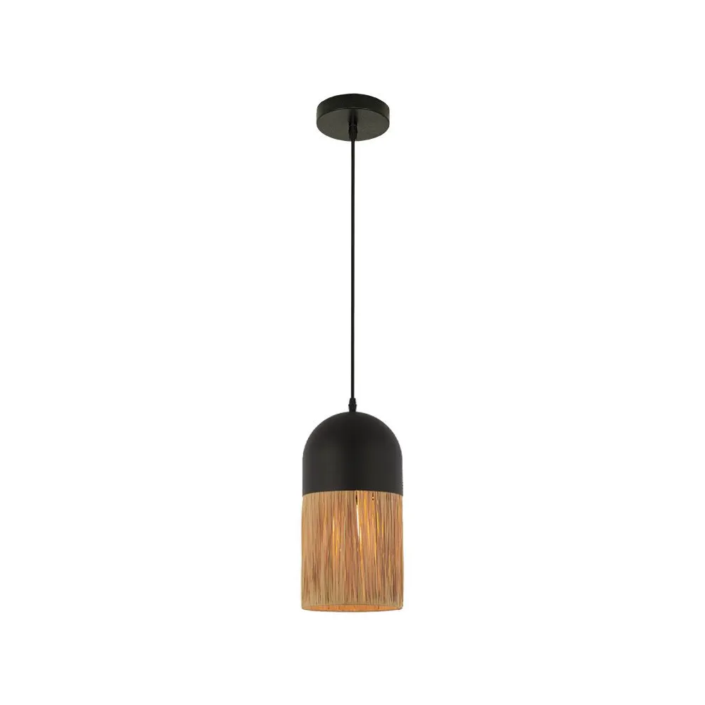 Pendelleuchte ZAMBELIS D180 E27 DESIGN Mattschwarz und Papier Ohne Leuchtmittel 23071