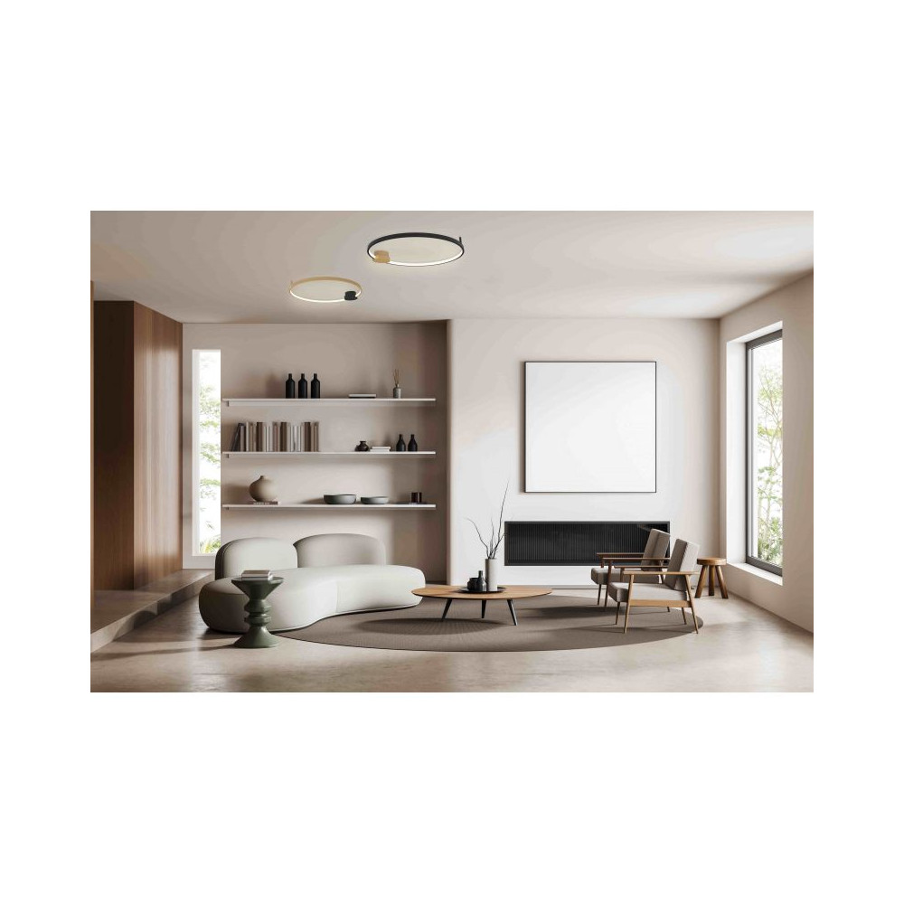 Deckenleuchte ZAMBELIS D640 24W Dimmbar DESIGN Mattes Gold und Mattes Schwarz