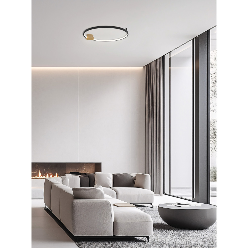 Deckenleuchte ZAMBELIS D640 24W Dimmbar DESIGN Mattes Gold und Mattes Schwarz