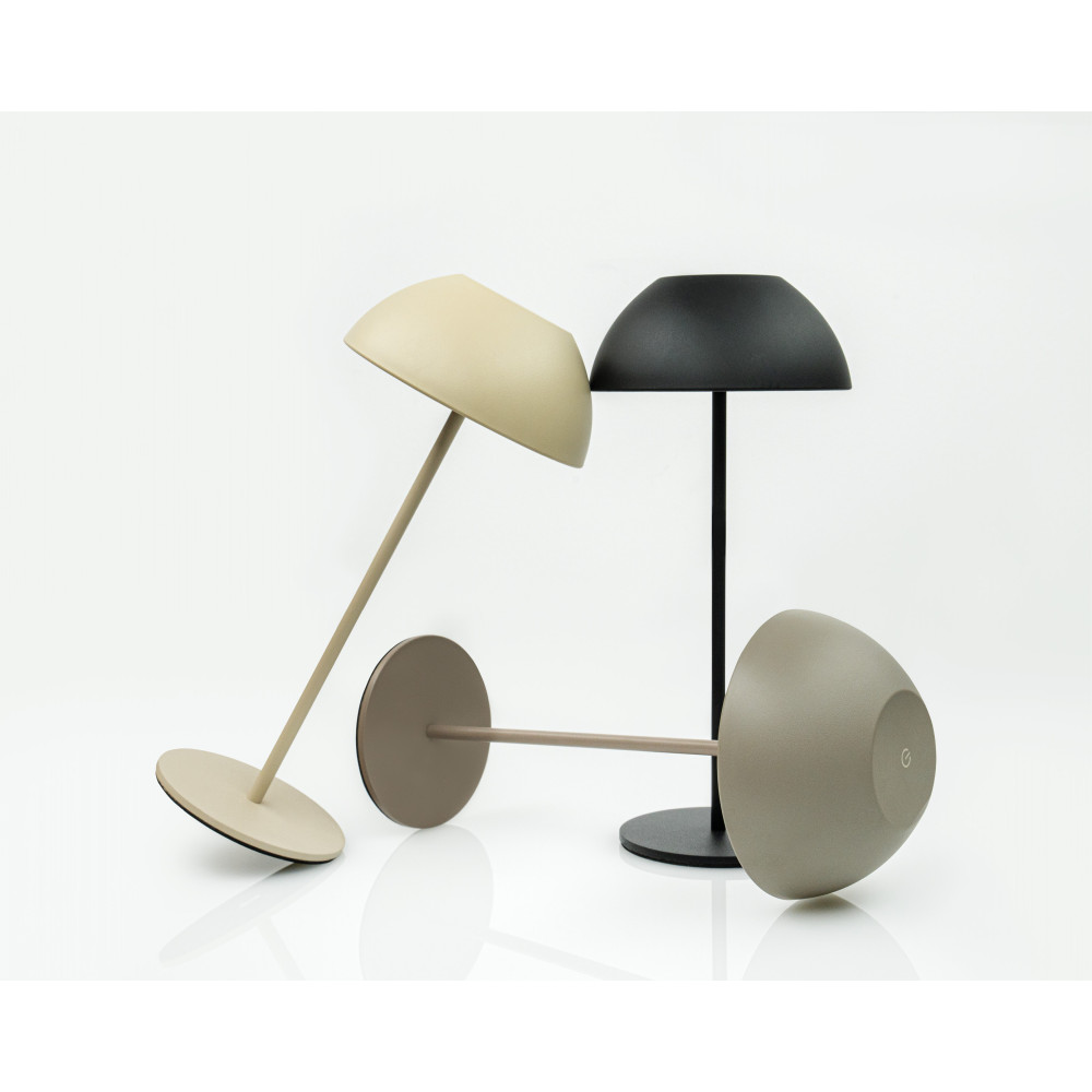ZAMBELIS Outdoor Table Lamp Touch D130 2W Dimmable IP44 DESIGN Sandblasted Taupe E487
