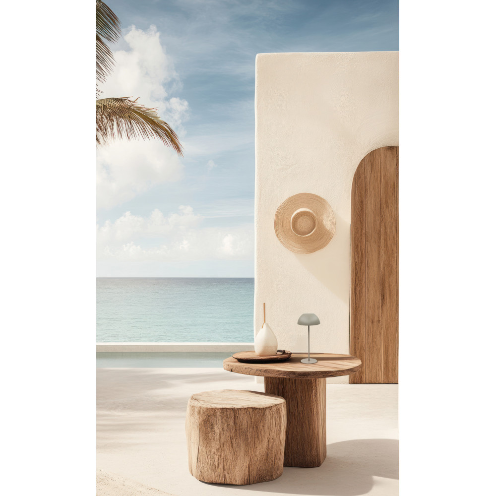 ZAMBELIS Buitentafellamp Tactiel D130 2W Dimbaar IP44 DESIGN Gezandstraald Taupe E487