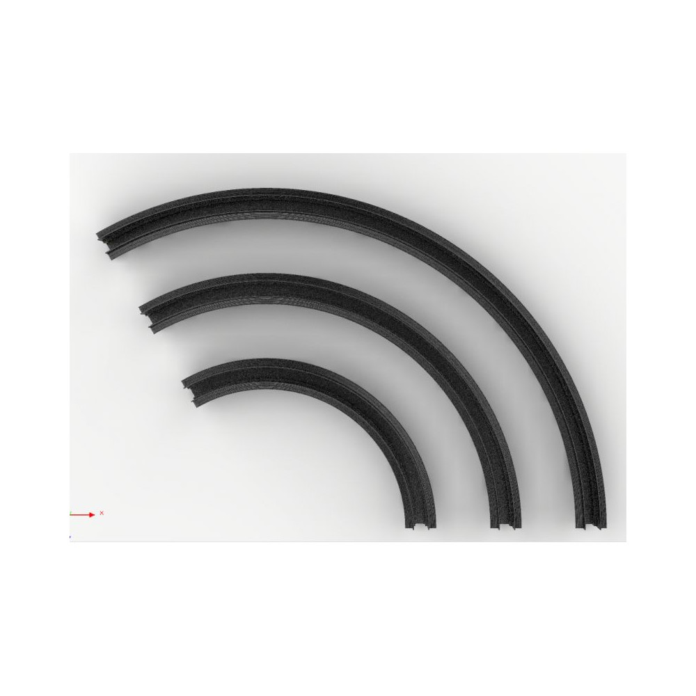 Rail magnétique Courbe ZAMBELIS D900 Trimless DESIGN Noir Sablé 22098 FS