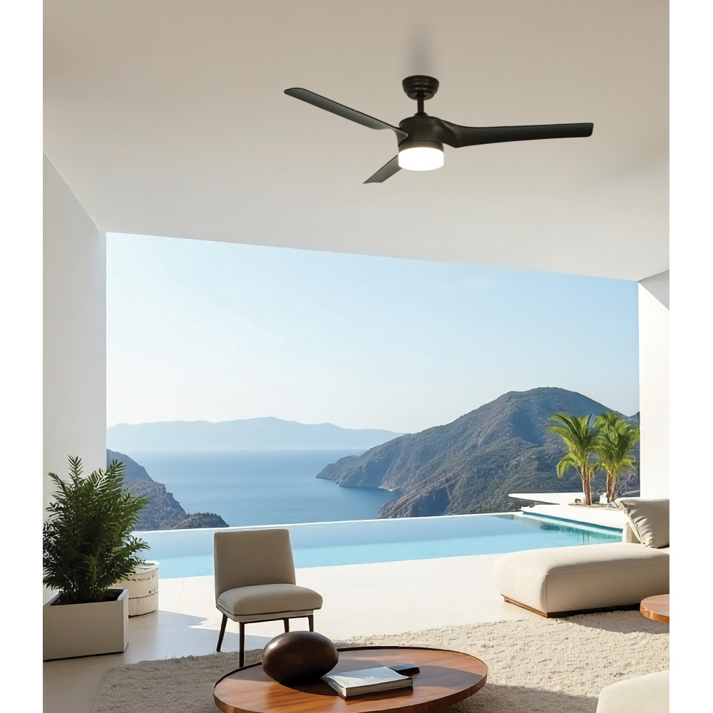 Ventilateur ZAMBELIS D1520 avec Télécommande DESIGN Noir Mat 23004 FS