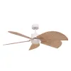 Ventilateur ZAMBELIS D1320 15W CCT avec Télécommande et Interrupteur DESIGN Blanc et Bambou 25328 FS