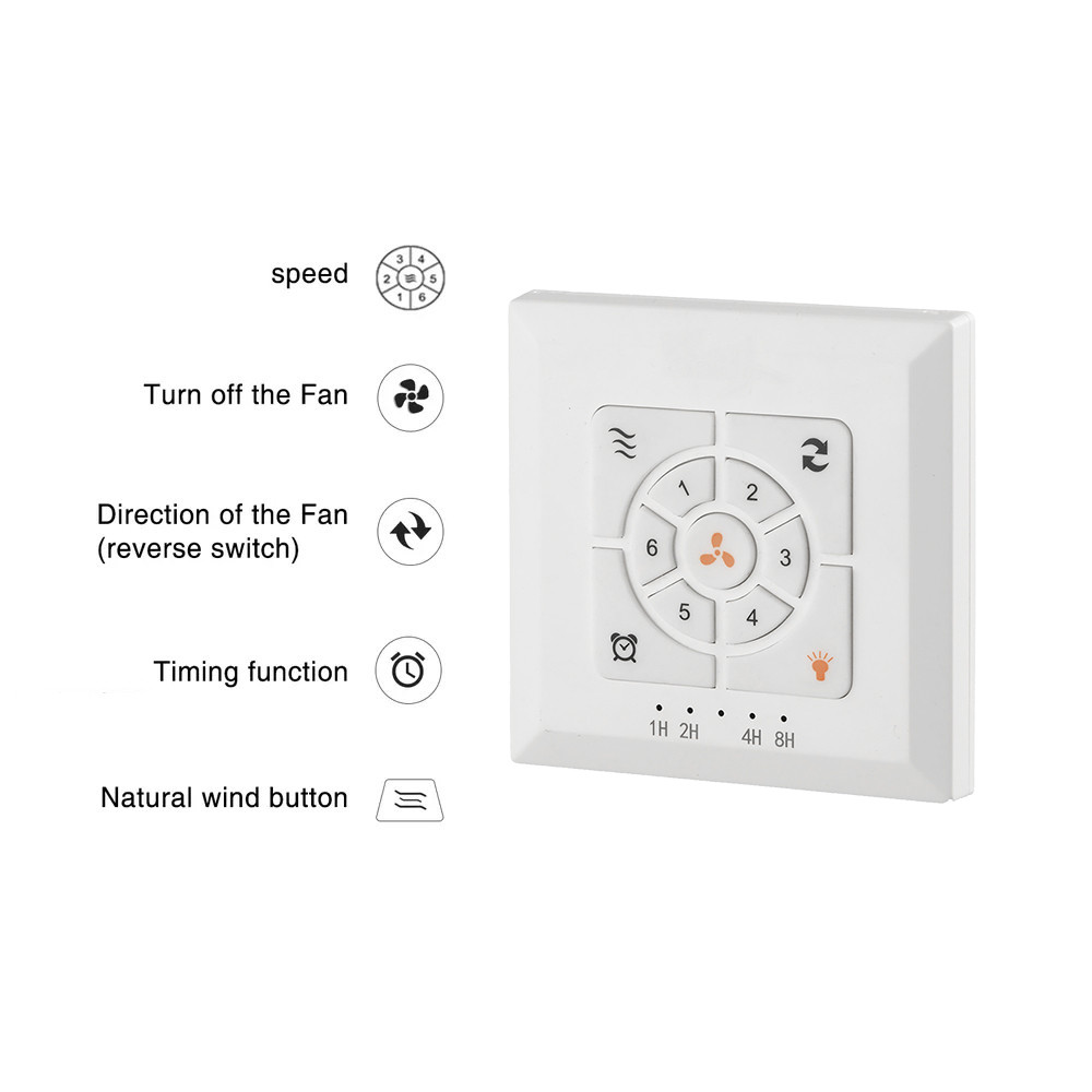Ventilator ZAMBELIS D1320 15W CCT met Afstandsbediening en Schakelaar DESIGN Wit en Bamboe 25328 FS