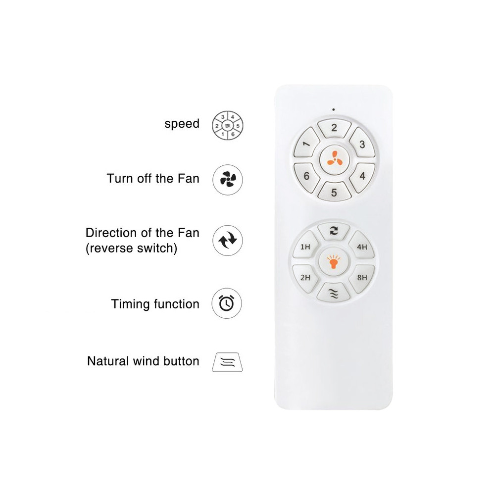 Ventilator ZAMBELIS D1320 15W CCT met Afstandsbediening en Schakelaar DESIGN Wit en Bamboe 25328 FS