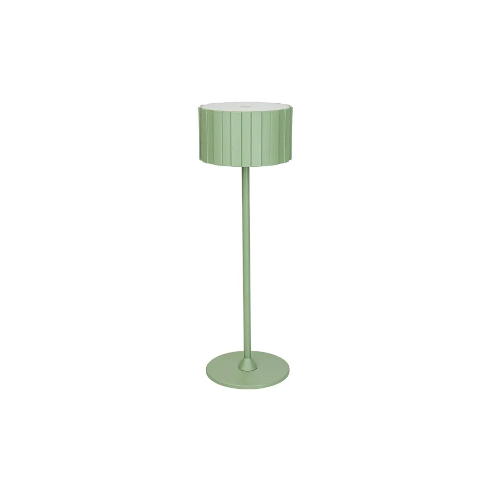 Außen-Tischleuchte ZAMBELIS Touch D86 2W CCT Dimmbar IP44 DESIGN Sandgrün E490 FS