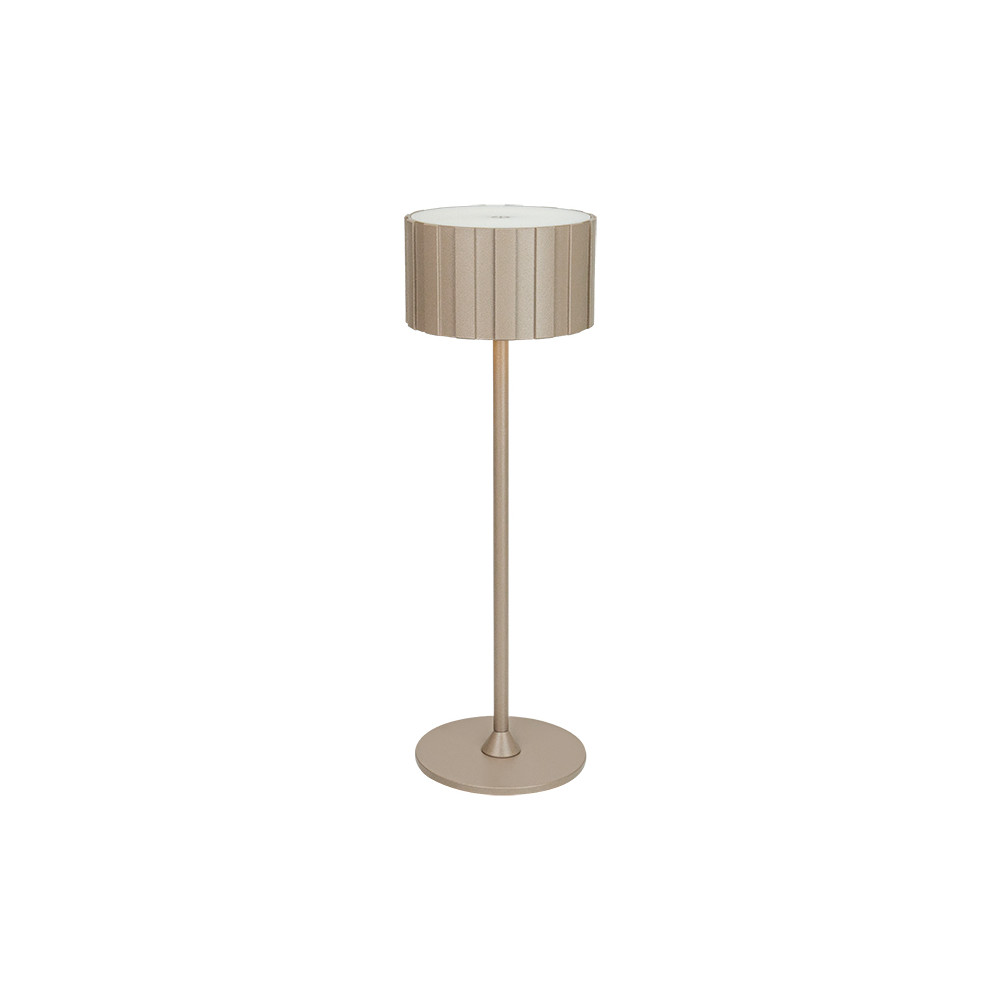 Lampe sur Table Extérieur ZAMBELIS Tactile D86 2W CCT Dimmable IP44 DESIGN Taupe Sablé E489 FS
