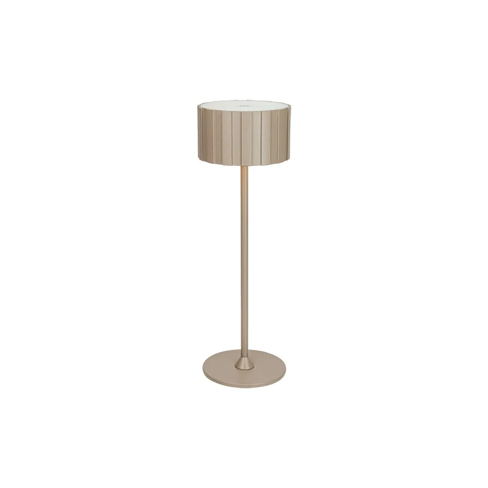 Außentischlampe ZAMBELIS Taktil D86 2W CCT Dimmbar IP44 DESIGN Sandgestrahltes Taupe E489 FS
