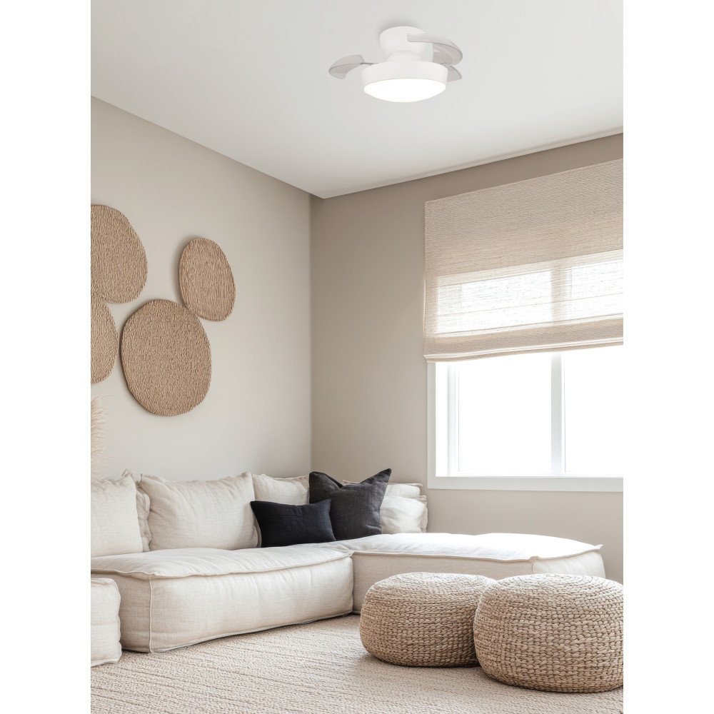 Ventilator ZAMBELIS D550 20W CTT mit Fernbedienung und Schalter DESIGN Weiß 25329