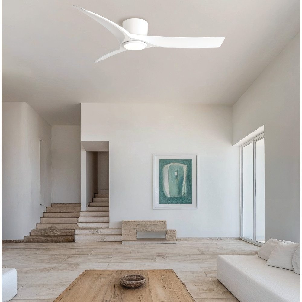 Ventilator ZAMBELIS D1328 mit Fernbedienung und Schalter DESIGN Mattweiß 25396