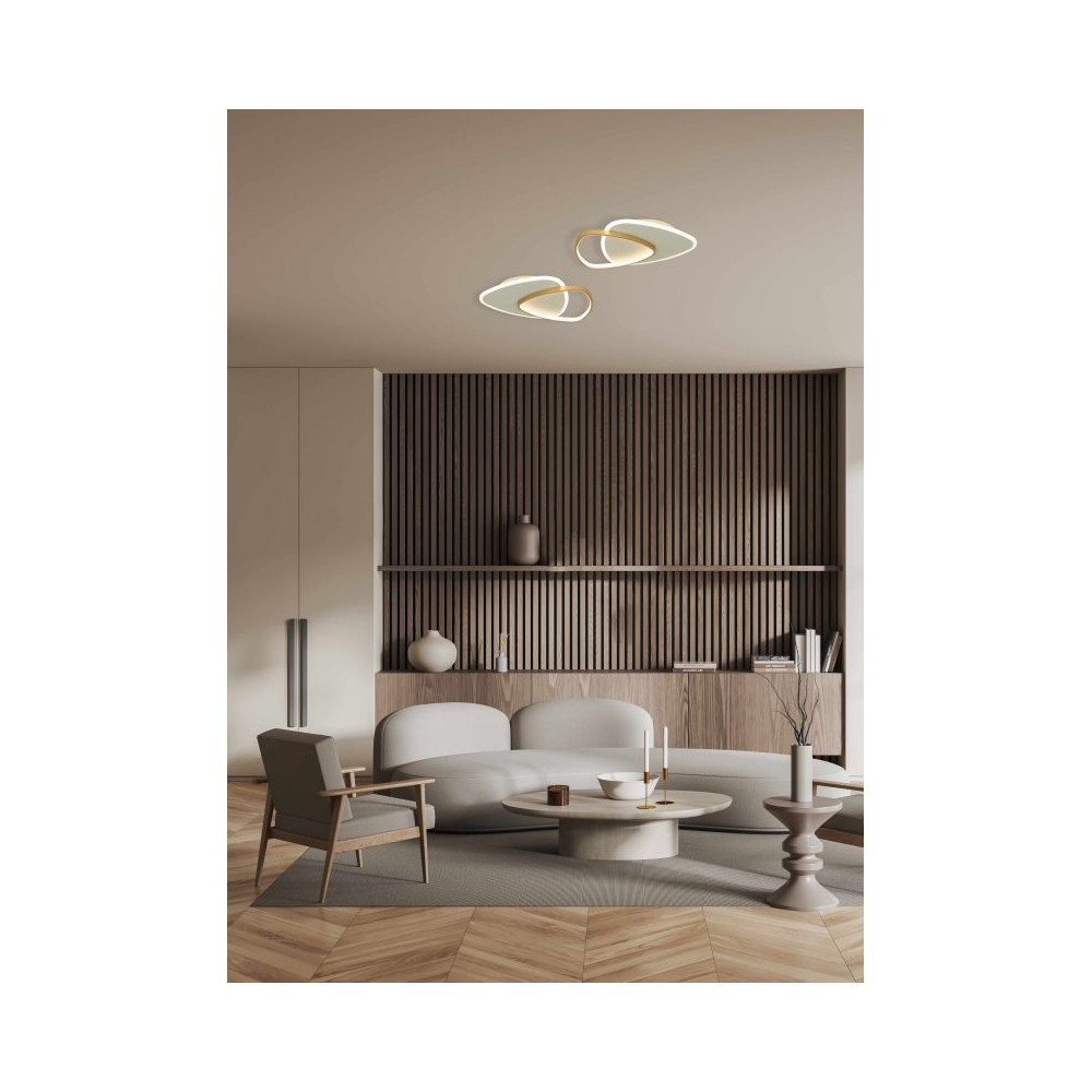 Plafonnier ZAMBELIS 36W Dimmable DESIGN Doré et Blanc Mat 23093