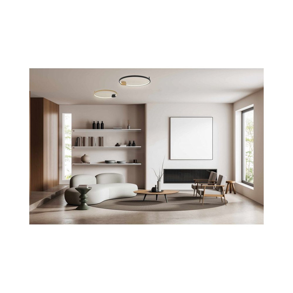 Plafonnier ZAMBELIS D800 32W Dimmable DESIGN Doré et Noir Mat 23097