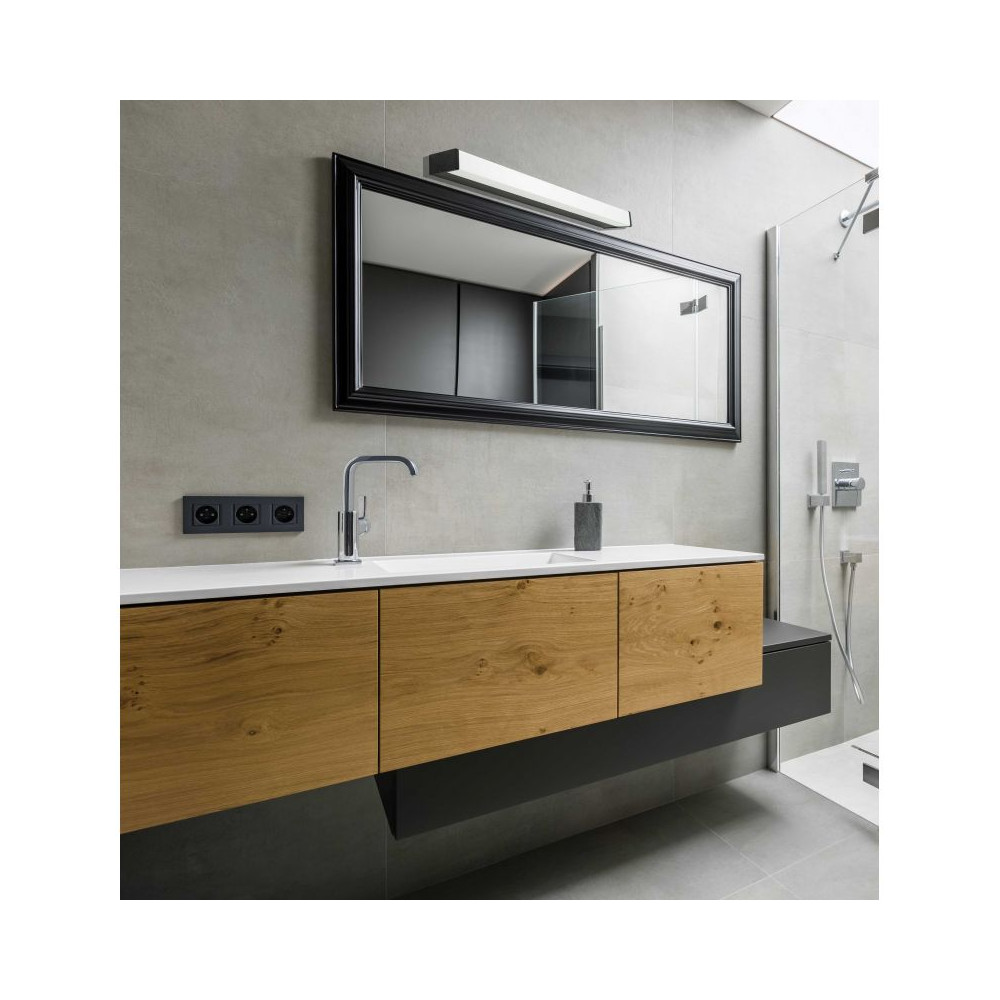 Bathroom Wall Light ZAMBELIS 16W IP44 DESIGN Matt Black 180041-B