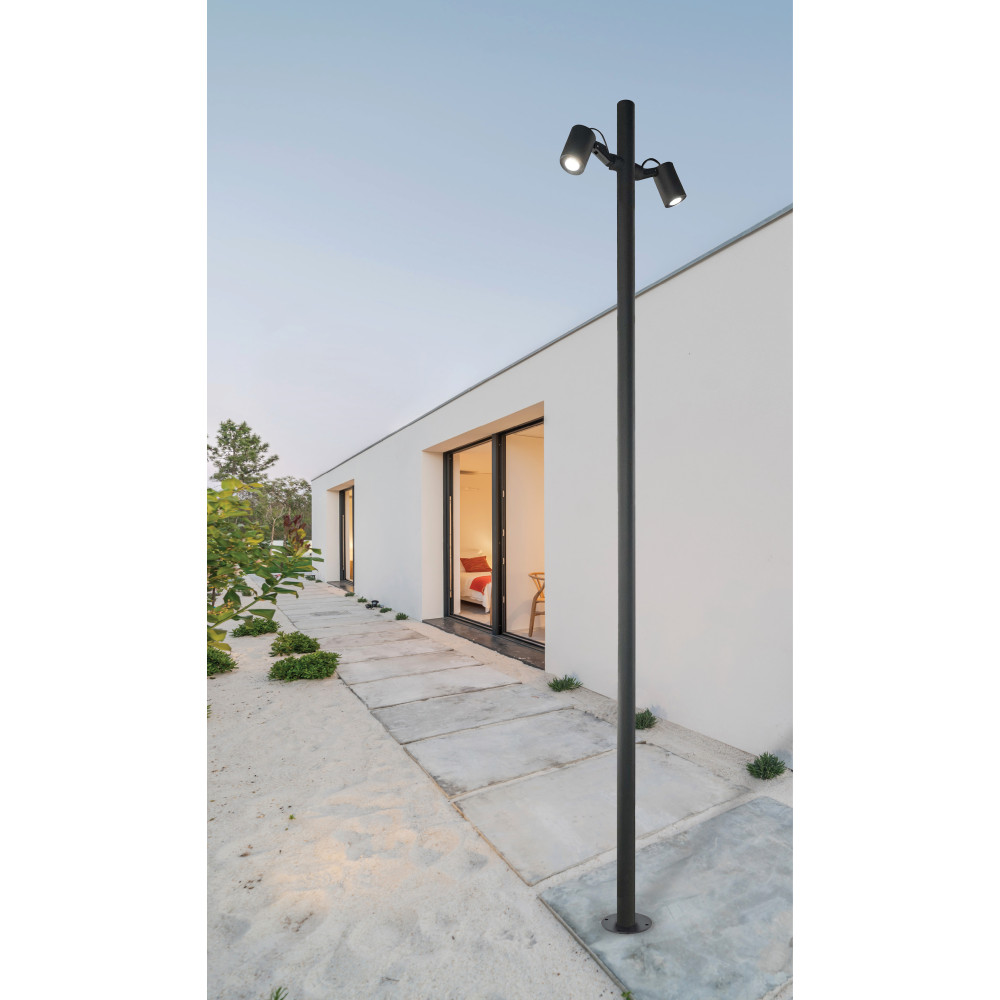Outdoor Floor Lamp ZAMBELIS H2500 17W IP65 DESIGN Matte Black E405 FS