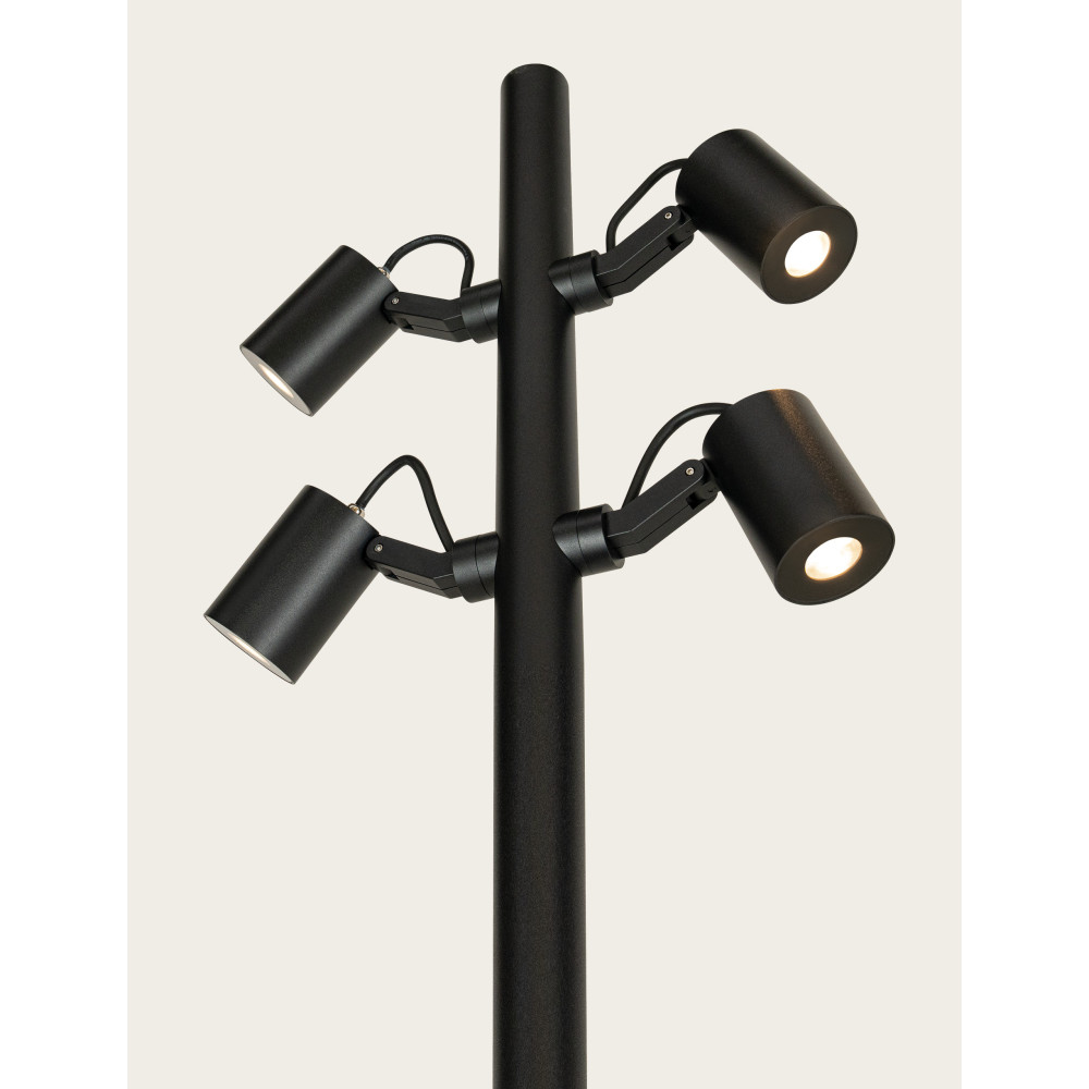 Verstellbare Außenstehleuchte ZAMBELIS H2500 35W IP65 DESIGN Sandstrahlschwarz E406