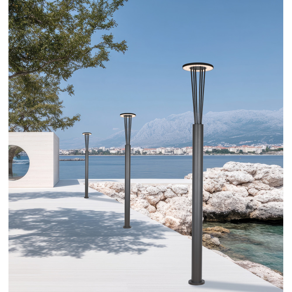 Outdoor Floor Lamp ZAMBELIS H2200 15.5W IP65 DESIGN Graphite E445 FS
