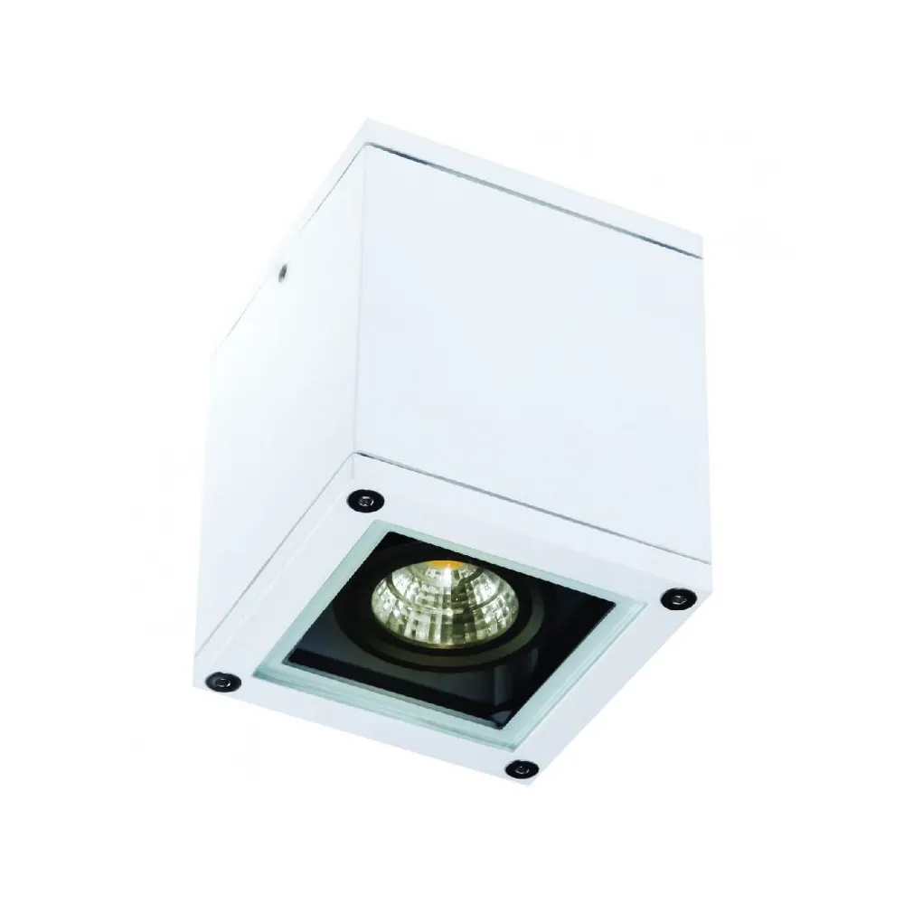 Plafonnier Extérieur ZAMBELIS GU10 IP65 DESIGN Blanc Sablé Sans Source E270 FS