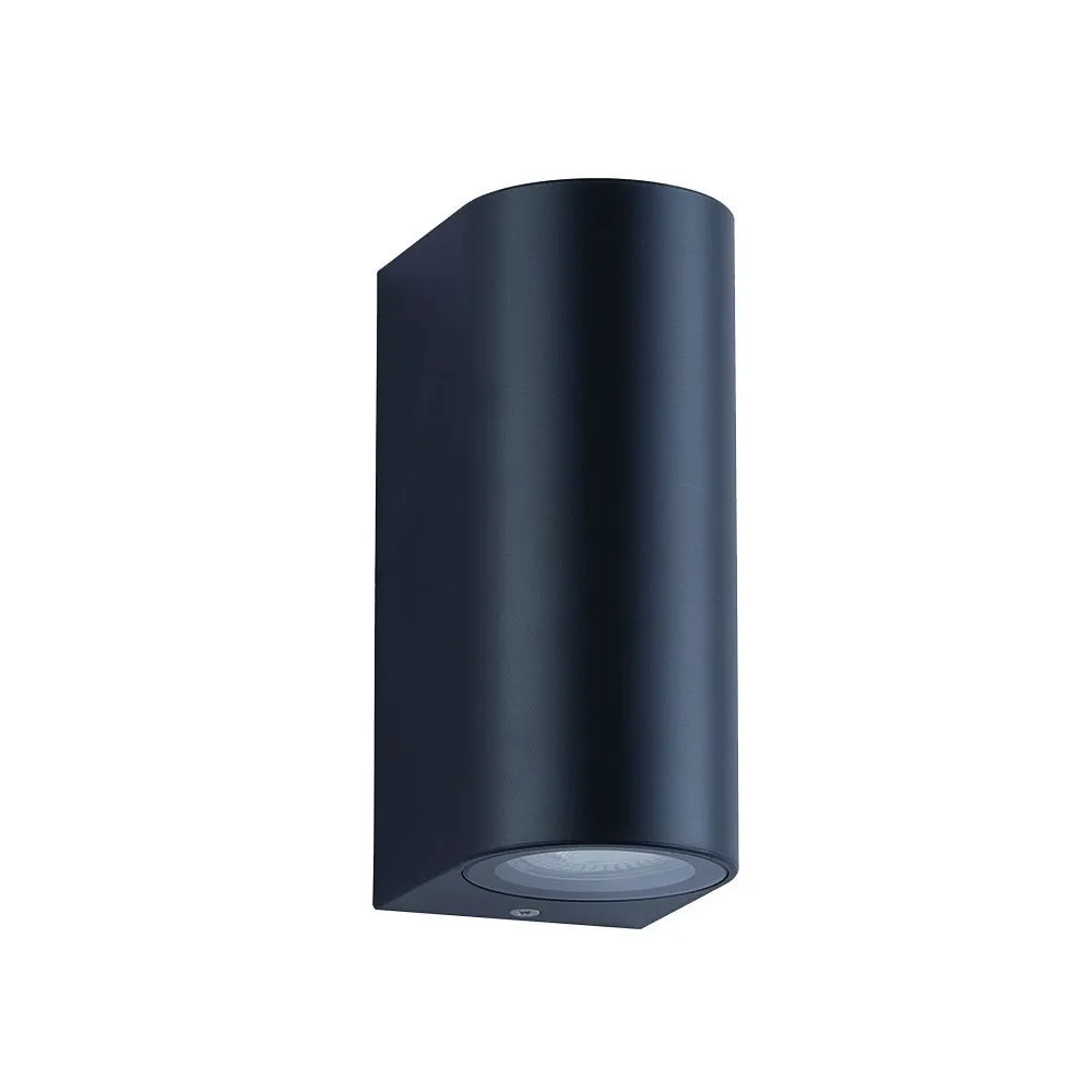 Außenwandleuchte ZAMBELIS Direkt/Indirekt 2xGU10 IP54 DESIGN Sandschwarzes Ohne Leuchtmittel E307